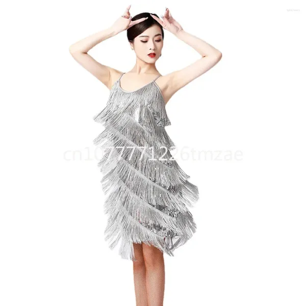 Stage Wear Plus size S-3xl 1920s 30s Scapa da donna da donna Gatsby Party Charleston Dress Girl Girl Tassel Paiugine