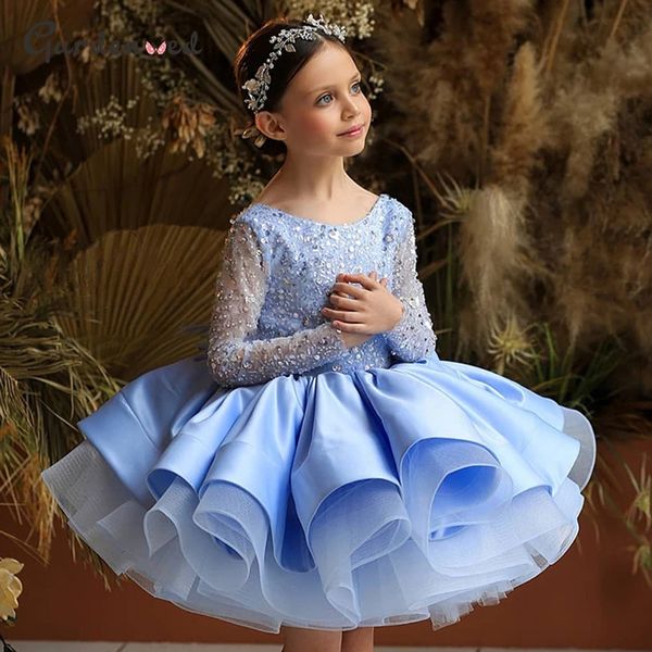 Long Sleeve Girl Weihnachtskleider Fancy Prom Party Kinder Mädchen Hochzeit Blumenmädchen Kleid Prinzessin PAGEANTEAST FORMAL KEIS FORM Little Baby Girl Geburtstagskleid