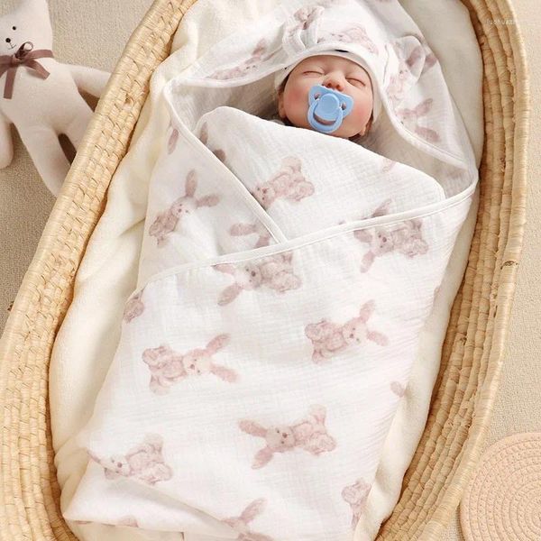 Decken Baumwolle Superweich warm warmes Bademäntel für Geborene Säuglingsschlafsack Swaddle Wrap mit Kapuze Kleinkind Poncho Spa -Handtuch