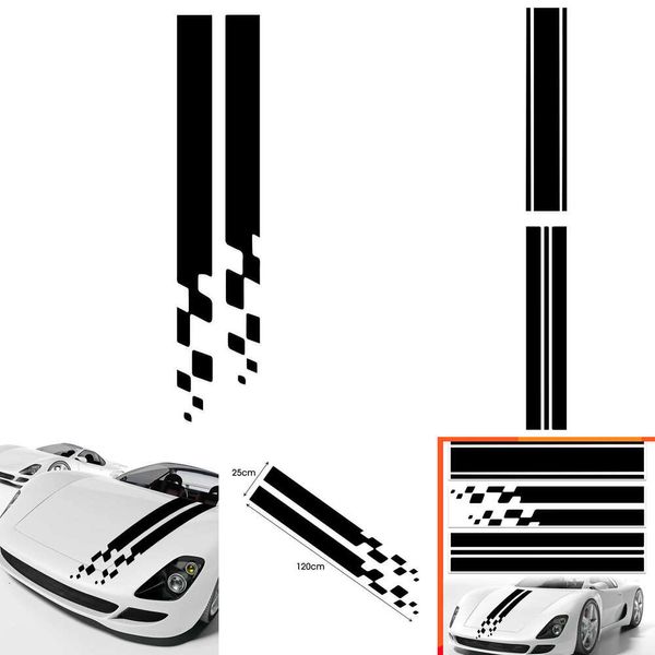 2024 COPERTURA AUTO COPERTURA ASSOTTO STRIPE DI RACCHIO MODIFICAZIONE STILE AUTOGLIA DECALSI DI VINILE DECORAZIONI ASSTIVITO DELLA PVC IN PVC ATTRAVERSI