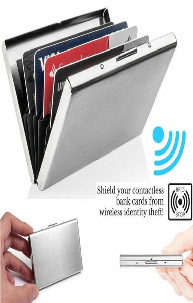 Antiscan RFID 1 PC Aluminium Metall -Kreditkarte Slim Blocking Wallet Case Visitenkartenschutzhalter Case7150760