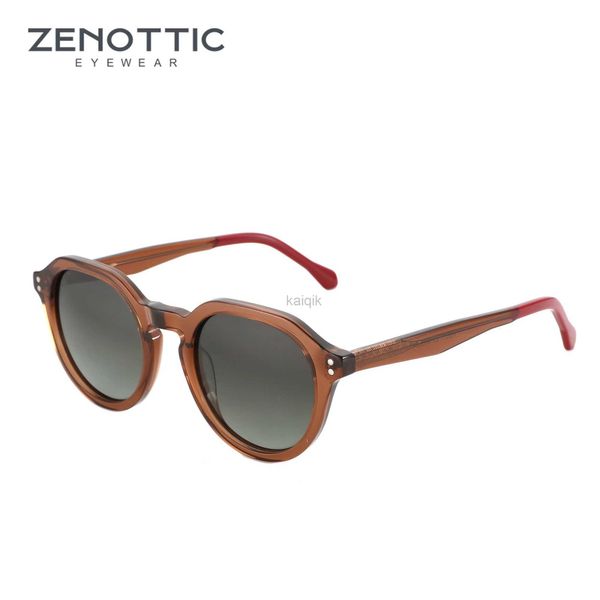 Sonnenbrille Zenottische Retro Geometrie Polarisierte Sonnenbrille Frauen handgefertigtes Acetat Sonnenbrillen Damen Mode runde Rahmen Shades 240416