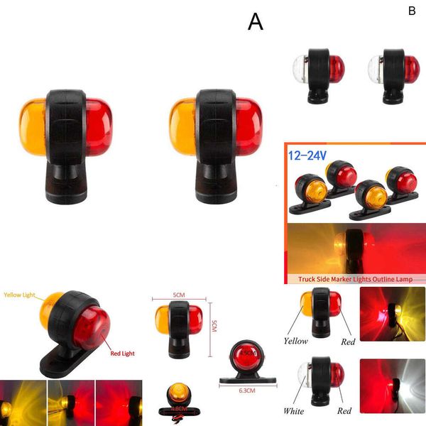 2024 2pcs 12 V 24 V LKW -Anhänger Leuchten LED -Seitenmarker Position Lampe LKW -Traktor -Räumungslampen Parken hellrot rot weiß Bernstein