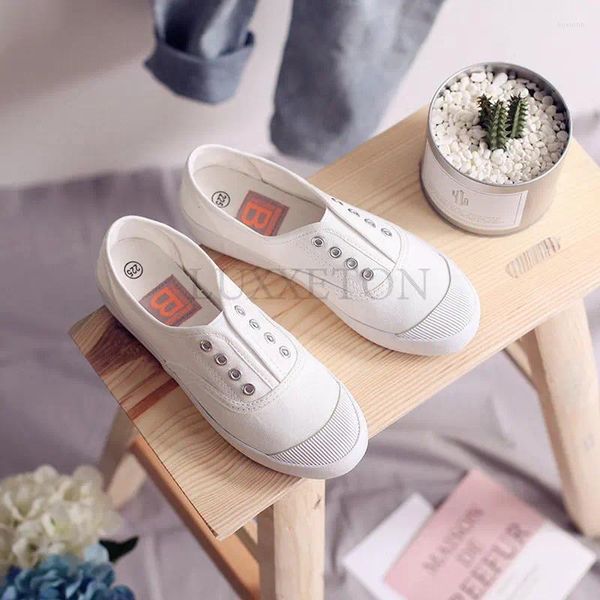 Scarpe casual donna tela band elastico lady mocacchi tallone piatto slipon tutte le match ragazze sneakers white sneakers primaverile autunno tenis femino