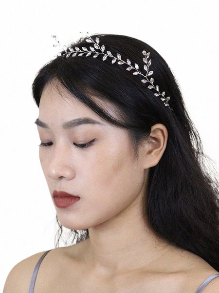 Chic Sier Opal Stirnbänder Einfache Strass Haarbänder handgefertigtes Frauen Haarstücke Hochzeit Haar Akquirzien Braut Haar Vine X9H2#