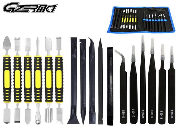 Gzerma Professional Electronics Desmonting Tools Ferramentas de abrindo Kit de ferramentas de reparo com metal spudgers para iPhone iPad Tablets pc1978504