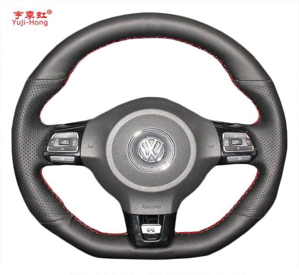 Coperchio del volante per auto Yujihong Case per VW Golf 6 GTI MK6 VW POLO GTI SCIROCCO R PASSAT CC RLINE 2010 Artificiale Leather4696310