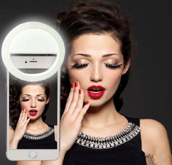 Universal LED LED Selfie Light Ring Laptop Câmera POXHE Video Lighting Clip sobre luz recarregável para iPhone XS Samsung4182895