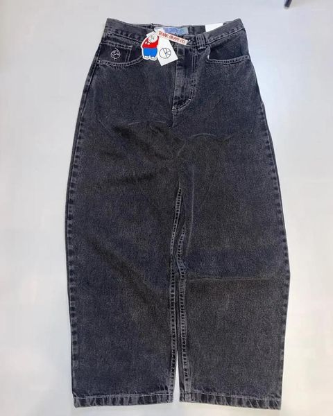 Jeans maschile di grandi dimensioni che si girano di colore chiaro per donne jnco estate street sciolte allaccia