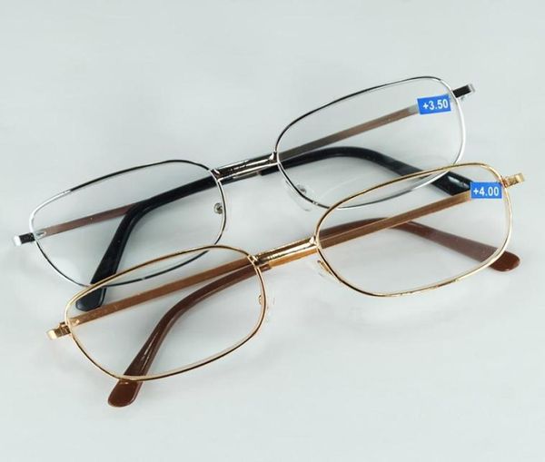 Стандартные очки для чтения с полным металлическим ободом с силовыми линзами Золотые и серебряные 2 цвета.
