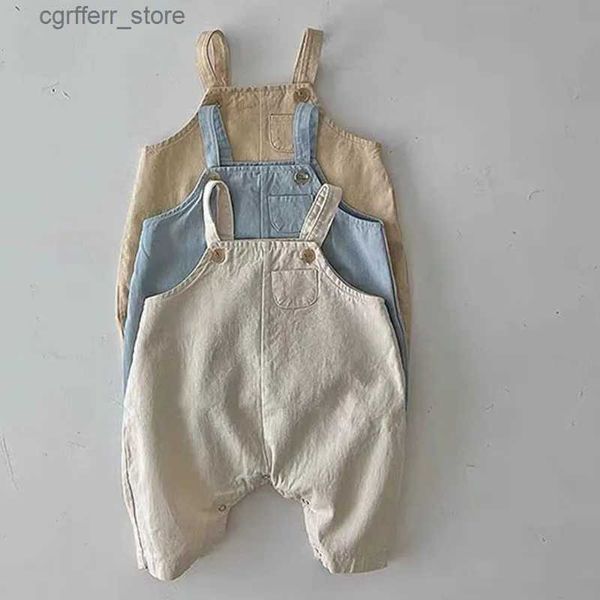 Rompers Summer Spring Children Solid Solid Girl Girl Nuovo Sleeveless Sleeveless Boy Baby Cotton Cashy Cashings Pants Kid Outfit L410