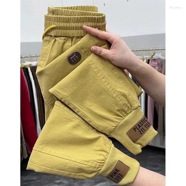 Jeans femminile 2024 primaverile autunno coreano per tutta la partita pantaloni cotone elastico in vita harem sport casual femmina