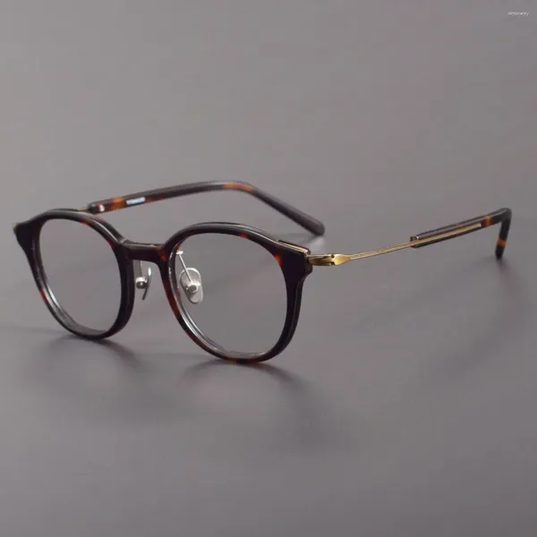 Sonnenbrillen Frames Herren Titanien Brille Rahmen Stilvolle verschreibungspflichtige Brille für runde Gesicht weibliche Schildhäute Brille