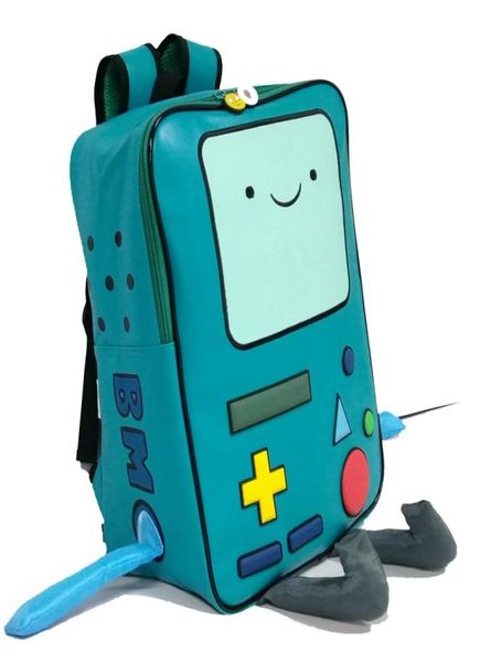 Finn ve Jake Sırt Çantası ile Macera Süresi CN BMO Schoolbag Beemo Daha Fazla Karikatür Robot Highgrade PU Green3051720