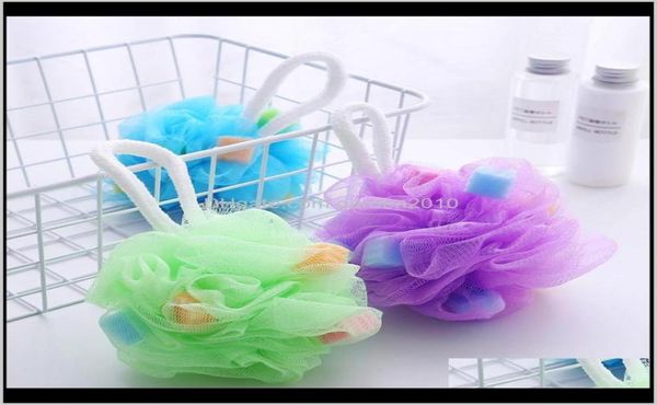 Esconcrescedores 30 gramas de esponja de pouf bola de banheira colorida esponjas de chuveiro de malha para crianças wvyjg lvdgn3033089