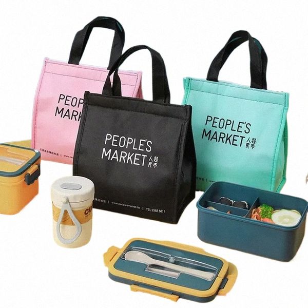 Borsa per il pranzo Isolato Simplicità fredda Picnic Custodia Terma Terma portatile Pranzo Pranzo Pranzo Box Bento Carta per alimenti Y3DX#