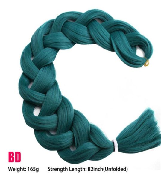 Capelli intrecciati da 82 pollici intrecciati sintetici in fibra kanekalon trecce 165gpiece a colori puri jumbo treccia di bestia da bellezza