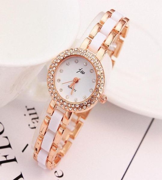 Armbanduhr Marke JW Quartz Watch Women Luxus Rosegold Ladies Einfache Kristallarmband Uhren weibliche Uhrengeschenkegeschenke 6561148
