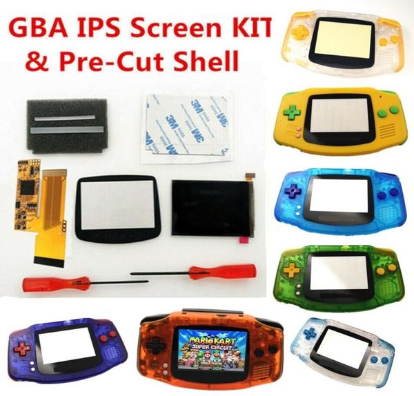 V2 IPS retroilluminazione Kit LCD 10 livelli Luminosità LCD per Gameboy Advance Console per GBA e Colorful Precut Shell Case 2103175437815