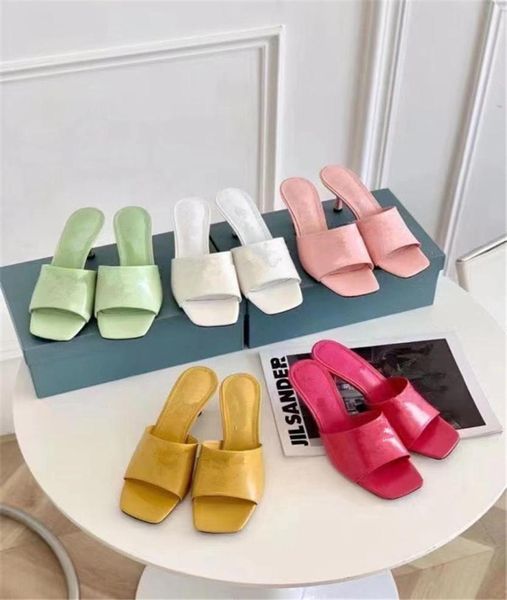 2021 pantofole formatori donne sandali tacchi alti 65 cm sandalo per pelle opaco a punta di bestiame più colori più colori designe di lusso femminile3805052