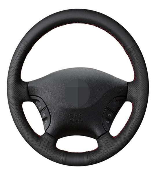 Coperchio ruota dello sterzo d'auto cucito a mano in pelle vera per Mercedes Viano W639 Vito VW Crafter 2006-20165368144