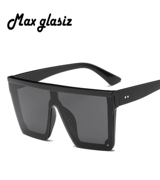 MAX GLASIZ 2018 Óculos de sol quadrados Mulheres grandes óculos de sol quadrados Men Black Frame Vintage Retro Sun Glasses feminino Male UV4009025332