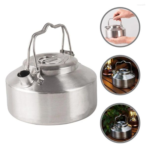 Canecas Kettle ao ar livre Aço inoxidável fogão de cafeteira cafeteira cafeeira de cozinha Mini acessórios de bule resistente a desgaste do desgaste do desgaste acampar