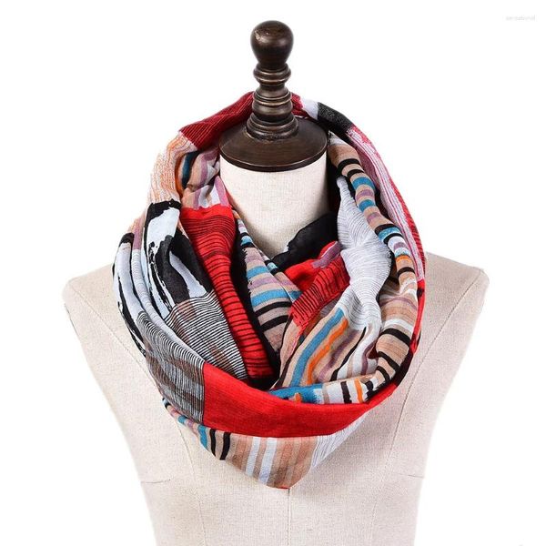 Eşarplar Sonbahar Kış Kadınlar Sonsuzluk Sıcak Neckerchief Kablo Yüzüğü Eşarp Döngü Şal Dairesi Snood Foulard Femme Echarpe