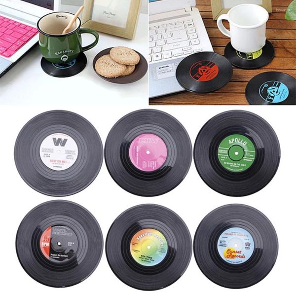 Tazze piattiere a6pcs/set tavolo da record tavolino bevanda tovagliette creative tazze tazze da caffè cuscinetto