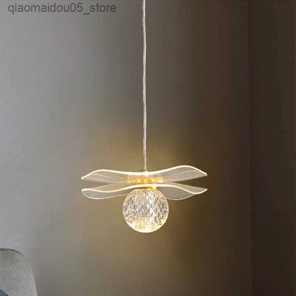 Lampen Schatten 12W Lotus Ball LED Anhänger Lampe Innenbeleuchtung Nordischer Anhänger Lampen Nachtt Treppe Modernes Schlafzimmer Art Anhänger Lampe Q240416