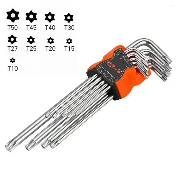 Chave de chave Torx Chave dupla Chave de fenda HEXT Set Chrome Vanadium Steel T10-T50 para ferramentas de reparo mecânico de automóveis