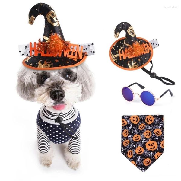 Vestuário para cachorro pet shalloween roupas cães chapéu de triângulo de copos de molho de vestindo trajes b03e