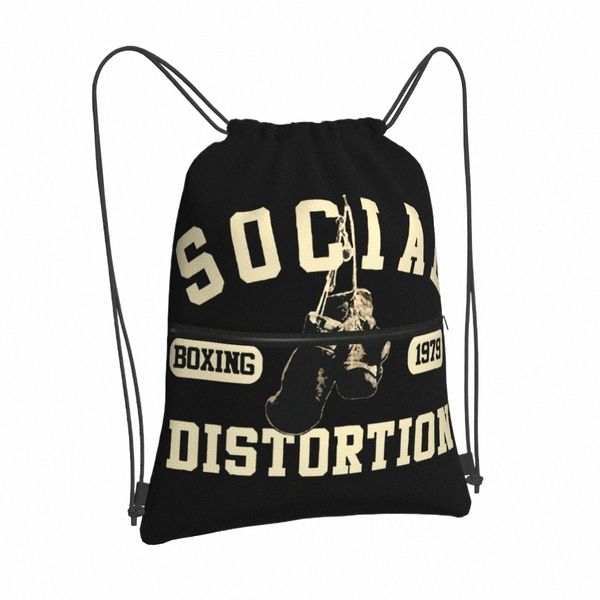 Crewmens Swea Social Distort Boxer Glove Logo Creative Boa qualidade Praques de mochila Bolsa de mochila para meninas para meninas String U23J#