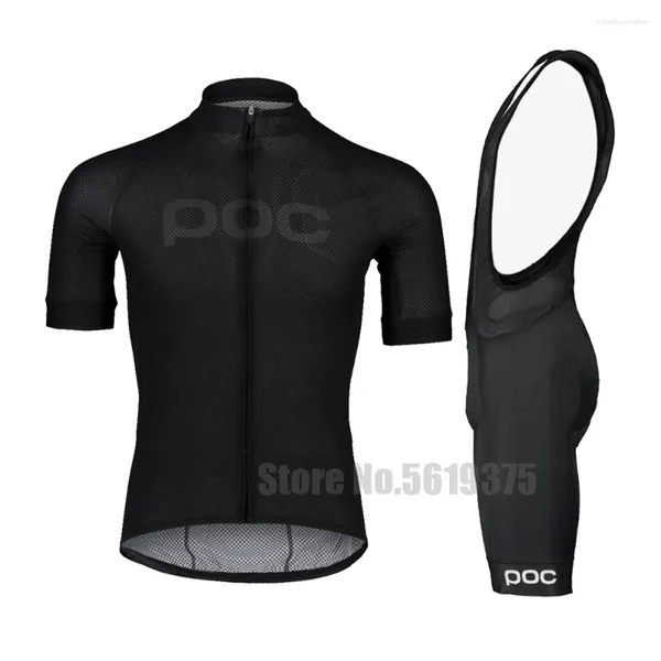 Yarış Setleri Siyah Bisiklet Jersey Set Nefes Alabilir Yüksek Kaliteli Yol Bisiklet Kısa Kollu MTB Giyim Giyim Giyim Bib Şort Yaz Yaz