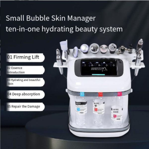 Máquina facial hidrelétrica 10 em 1 Diamond DermoBrasion Black Head Remoção Tratamento da acne Cuidado facial Aqua Peapeling Machine524