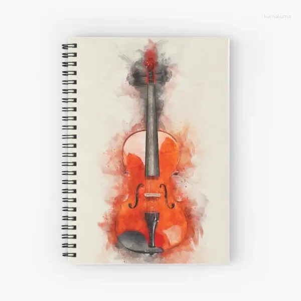 Violin Music Spiral Notebook120 Páginas Memorando Livros para crianças Aniversário Gift Professor de professores de professores do escritório do aluno diário