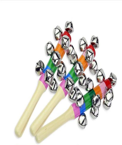 Stick in legno nuovo stile jingle campane arcobaleno shake shake suon campana baby educational toy 18cm DA0965860753