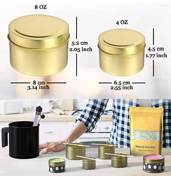 Depolama Şişeleri DIY 4oz 8oz Metal Teneke Kavanoz Kapları Şeker Kurabiye Dudak Boş