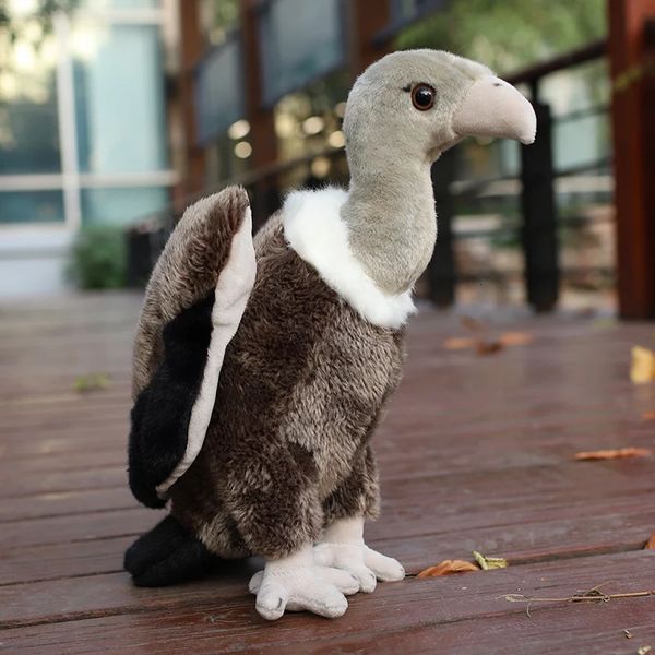 253545 cm Simuliertes Vogelplüschspielzeug lebensechter Geier Eagle Stoffed Wild Animal Doll süße Heimdekoration Geschenk 240315