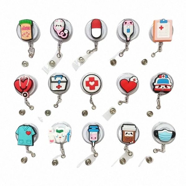 Carto Carto retrattile Doctor Nurse Badge Reul ID Lanyard Nome Tag Card Badge Holder Torychain Card Holder Accories S1QI#