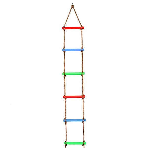 Scala della corda in legno Kids Fitness Toy Multi Rungs Game Game Toy Attività di allenamento per esterni Attività Soldita Switch Swing Rotary 240410