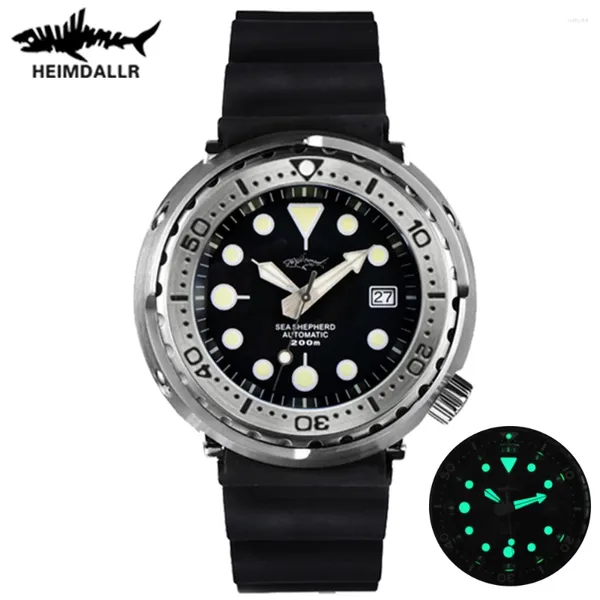 Orologi da polso heimdallr tonno immersioni da uomo orologi da uomo di resistenza all'acqua sapphire c3 ceramica luminosa cornice ceramica nh35 orologio da polso automatico