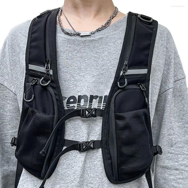 Coletes masculinos de armazenamento reflexivo para bolsa telefônica funcional colete tático baú leve com bolso extra para ciclismo em execução