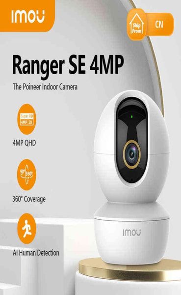 Dahua imou Ranger SE 4MP 4X Digital Zoom Ai Câmera de detecção humana de segurança Baby Segurança IP IP Wireless CCTV Câmera interna de 4MP AA222434243