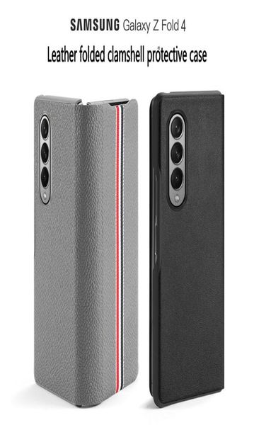 Case di telefonia cellulare in pelle vera e propria per Samsung Galaxy Z Fold4 Fold3 W22 Fold 2 W21 Copertina posteriore 77780557