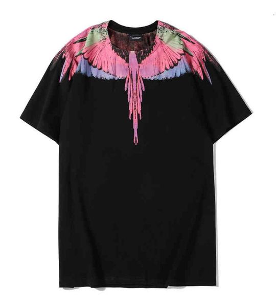 Marcelo Tee Shirts Burlon 20SS Hip Hop High Street Fashion Krawatte gefärbte Federwassertropfen Flügel reine Baumwolle Kurzarm T -Shirt für 7317164