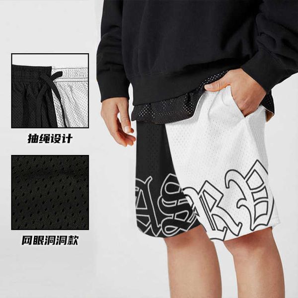 Shorts masculinos leves e calças finas de malha de malha moderna de estilo solto de secar rápido