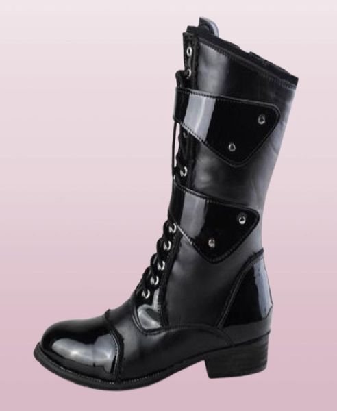 Новый дизайн Fashion Tide Mid Half Boots для мужчин кружек с Buckle Motorcycle Boot Man одеванием кожи ковбоя PU Martin Boot S9160535
