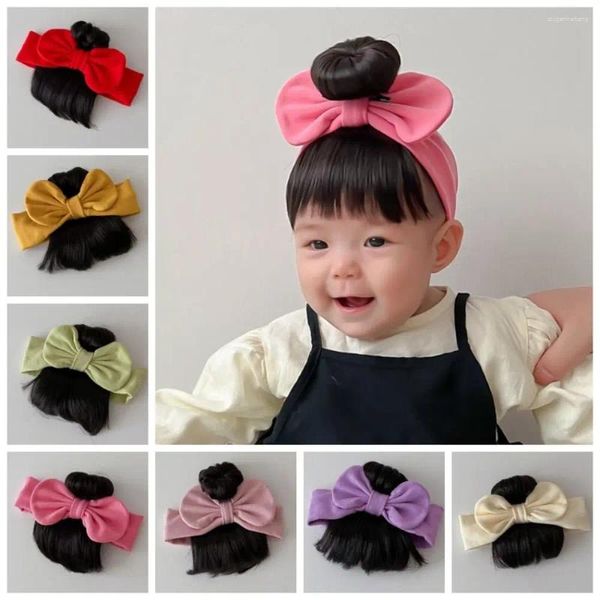 Accessori per capelli Bowknot Bande per bambini con parrucca cotone carino Hairpice Hairpice traspirante borno di cesto retributivo