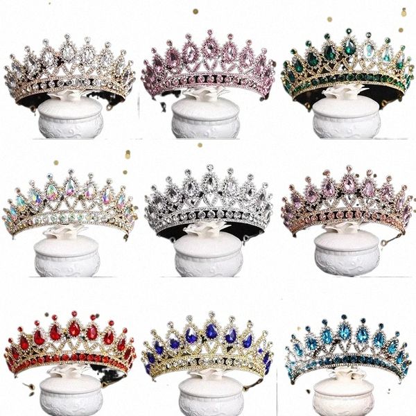 Luxury Bridal Crown Vintage Color Crystal Headband Crystal Fi Diverse Wedding Accories Prom Women Regali per feste di vacanza Q4ug#